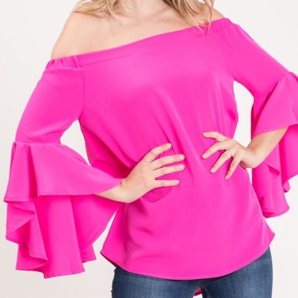 Off Shoulder Ruffled Top - Picture 3 of 4